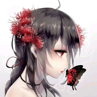 唯美动漫女生头像梦幻蝴蝶图片