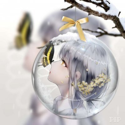 唯美动漫女生头像梦幻蝴蝶图片