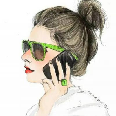 漫画手绘头像女生冷酷霸气图片