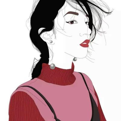 手绘霸气女生头像