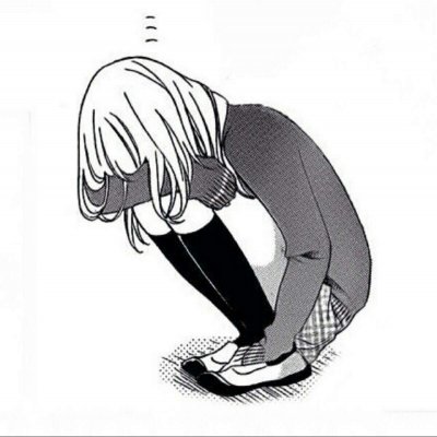 黑白简约手绘女生头像图片
