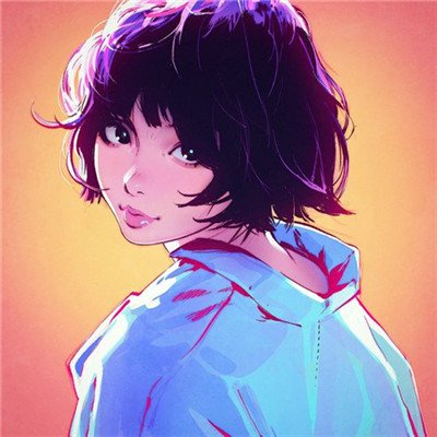 手绘漫画短发女生头像
