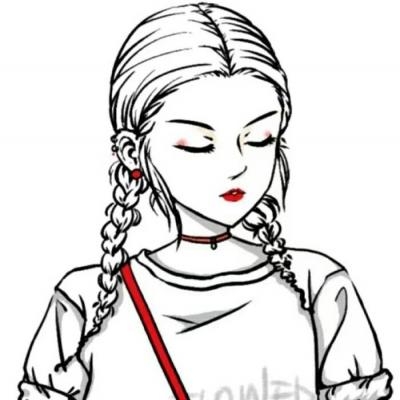 漫画手绘头像女生冷酷霸气图片