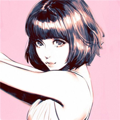 手绘漫画短发女生头像