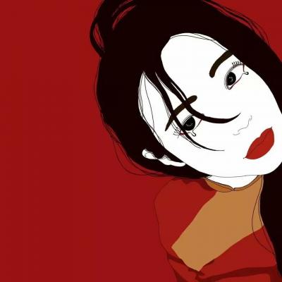 手绘霸气女生头像