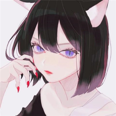 手绘漫画短发女生头像