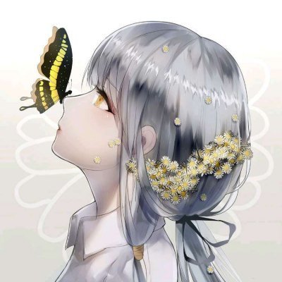 唯美动漫女生头像梦幻蝴蝶图片