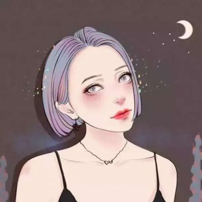 手绘漫画短发女生头像