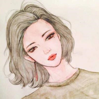 手绘漫画短发女生头像