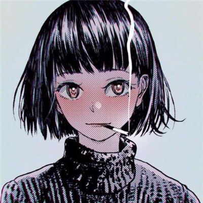 手绘漫画短发女生头像