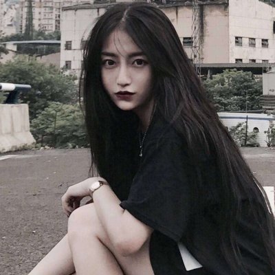 黑暗系女生真人头像图片