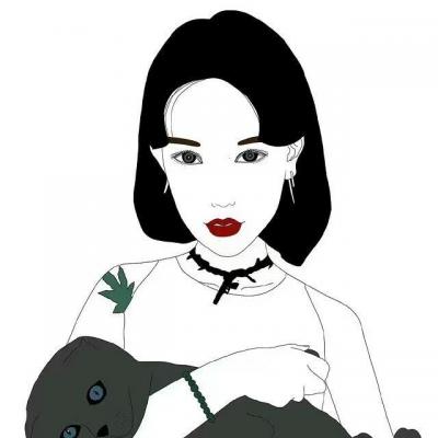 手绘霸气女生头像