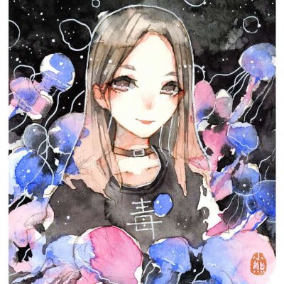 女生头像水彩手绘酷味图片