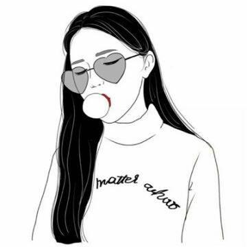动漫黑白头像女生冷酷霸气手绘图片