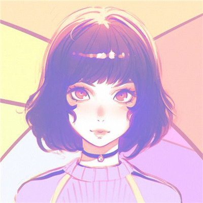 手绘漫画短发女生头像