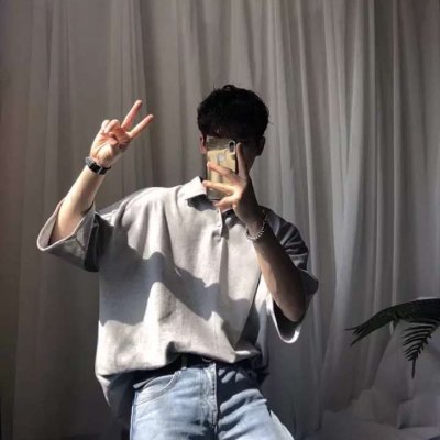 男生手机遮脸头像真人图片