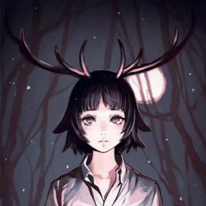 鹿角寂寞漫画女生头像图片