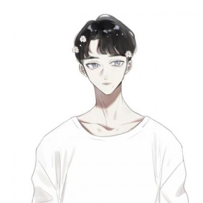 黑白简约手绘情头一男一女图片