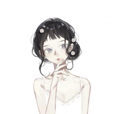 黑白简约手绘情头一男一女图片