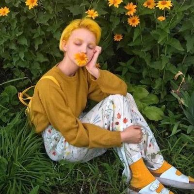 柠檬黄色系列头像女生高清图片