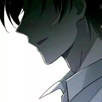 qq动漫头像男生冷酷黑白图片