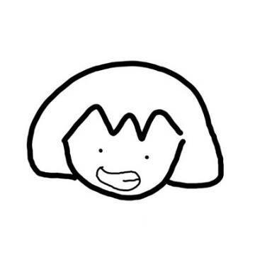 手机绘简约黑白线条画头像图片