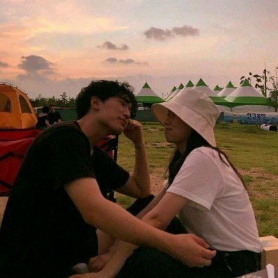 韩版真人情头一对两张双人图片