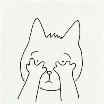 手机绘简约黑白线条画头像图片
