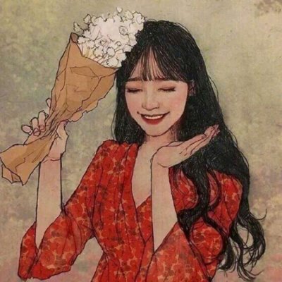 气质手绘插画头像女生高清图片