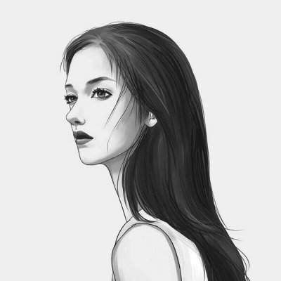 气质手绘插画头像女生高清图片