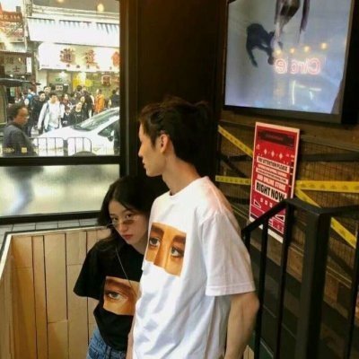 韩版真人情头一对两张双人图片