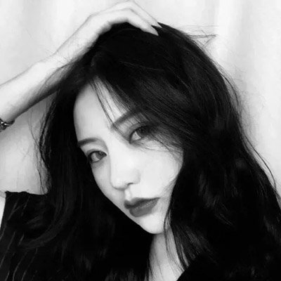 黑白头像女生冷酷霸气长发图片