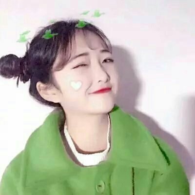 唯美头像小清新女生丸子头图片