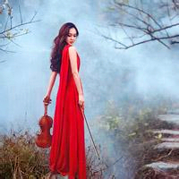 红色qq女生头像图片