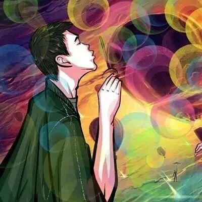 动漫情头一男一女分开两张高清图片