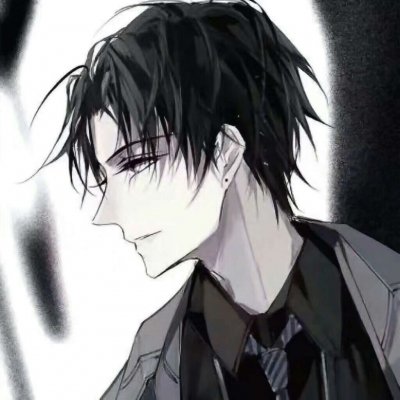 qq动漫头像男生冷酷黑白图片