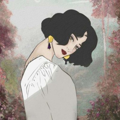 气质手绘插画头像女生高清图片