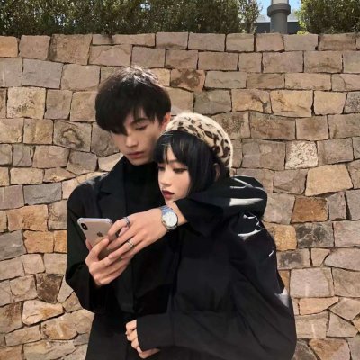 高清韩风双人情侣头像一对两张图片