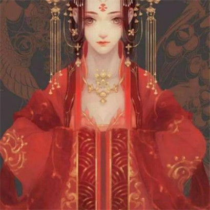 古风情侣头像红衣手绘一对动漫图片