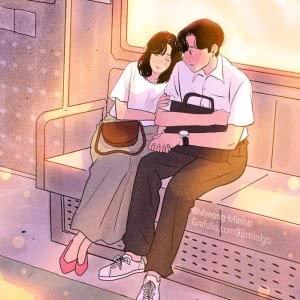超甜漫画地铁情侣头像图片