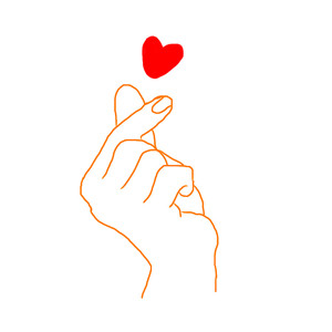 用手比心的手势头像