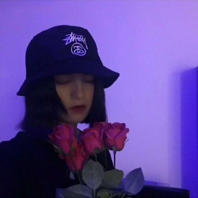 真人女生头像唯美梦幻紫色系