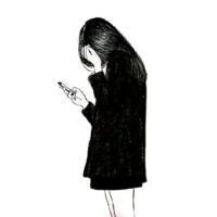 头像简约手绘少女图片