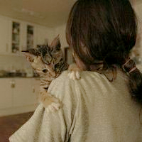 qq头像真人男女生抱猫情侣图片