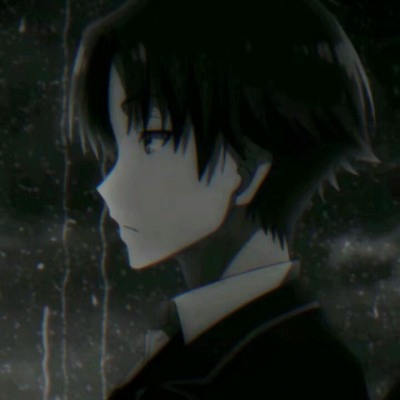 黑白头像动漫男生冷酷丧系图片