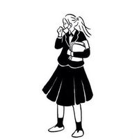 头像简约手绘少女图片