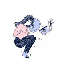 头像简约手绘少女图片