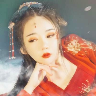 女生红色古风头像超仙