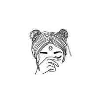 头像简约手绘少女图片
