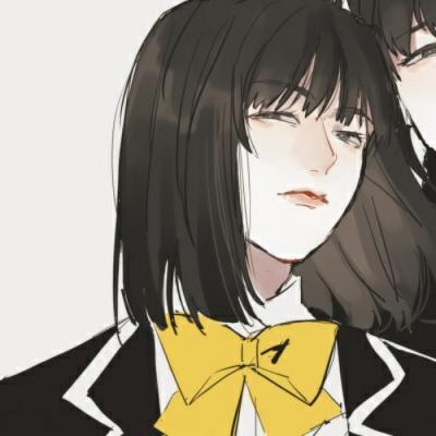 情头一男一女分开两张卡通二次元高清图片